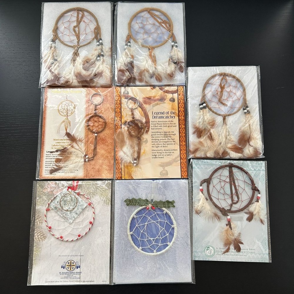 Lot 8 St. Josephs Indian School Dreamcather Mini Medium & Christmas Dream Cather